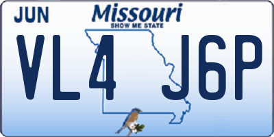 MO license plate VL4J6P