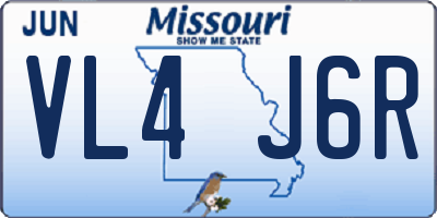 MO license plate VL4J6R