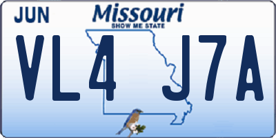 MO license plate VL4J7A