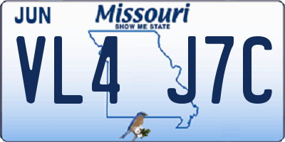 MO license plate VL4J7C