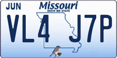 MO license plate VL4J7P