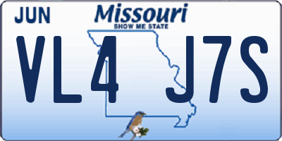 MO license plate VL4J7S
