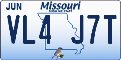 MO license plate VL4J7T