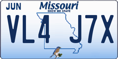 MO license plate VL4J7X