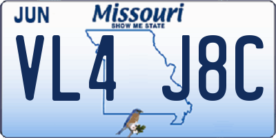 MO license plate VL4J8C