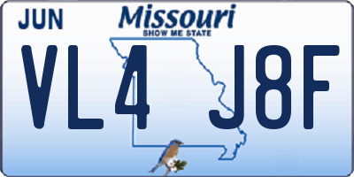 MO license plate VL4J8F