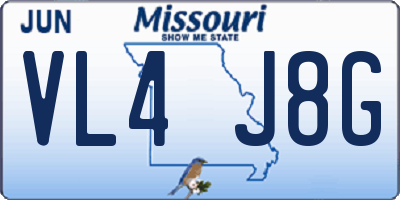 MO license plate VL4J8G