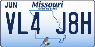 MO license plate VL4J8H
