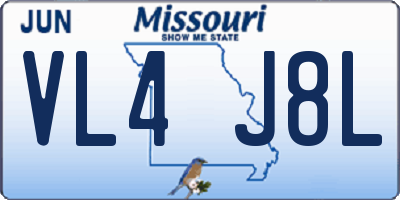 MO license plate VL4J8L