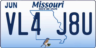 MO license plate VL4J8U