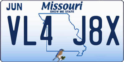 MO license plate VL4J8X