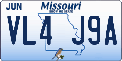 MO license plate VL4J9A