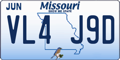MO license plate VL4J9D