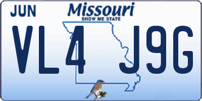 MO license plate VL4J9G