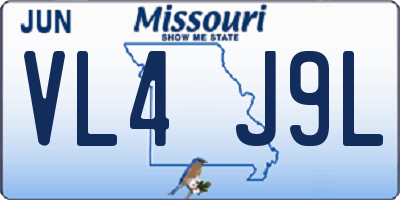 MO license plate VL4J9L