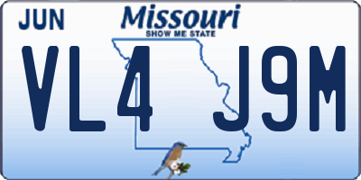 MO license plate VL4J9M