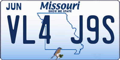 MO license plate VL4J9S