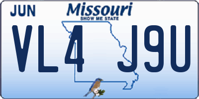 MO license plate VL4J9U