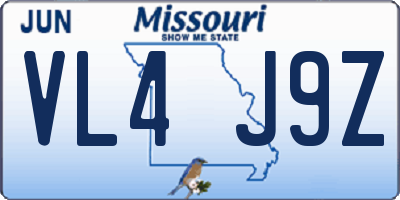 MO license plate VL4J9Z