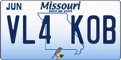 MO license plate VL4K0B