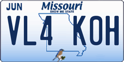 MO license plate VL4K0H