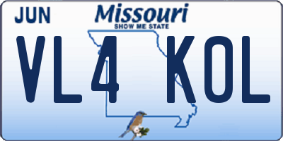 MO license plate VL4K0L