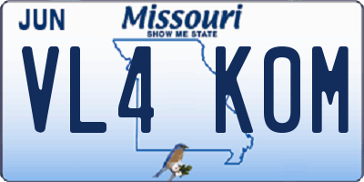 MO license plate VL4K0M