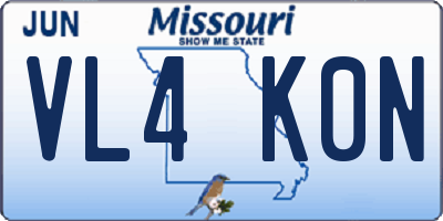 MO license plate VL4K0N