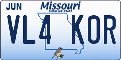 MO license plate VL4K0R
