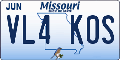 MO license plate VL4K0S