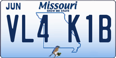 MO license plate VL4K1B