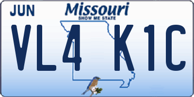 MO license plate VL4K1C