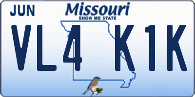 MO license plate VL4K1K