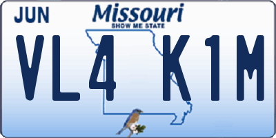 MO license plate VL4K1M