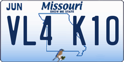 MO license plate VL4K1O