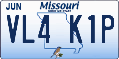 MO license plate VL4K1P