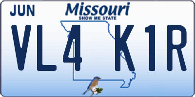 MO license plate VL4K1R