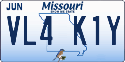 MO license plate VL4K1Y