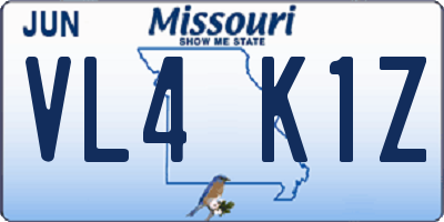 MO license plate VL4K1Z