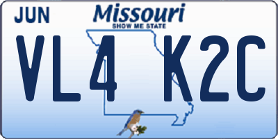 MO license plate VL4K2C