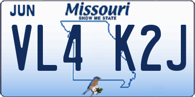 MO license plate VL4K2J