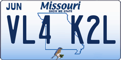 MO license plate VL4K2L