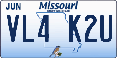 MO license plate VL4K2U