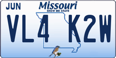 MO license plate VL4K2W