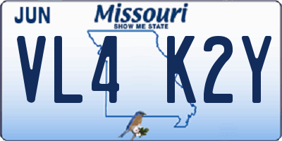 MO license plate VL4K2Y