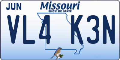 MO license plate VL4K3N