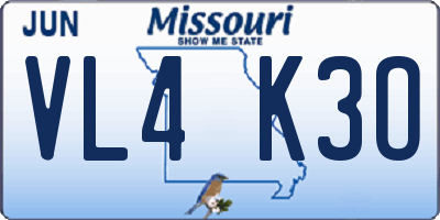 MO license plate VL4K3O