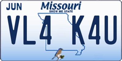 MO license plate VL4K4U