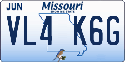 MO license plate VL4K6G
