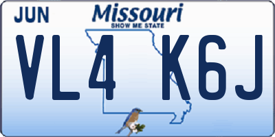 MO license plate VL4K6J